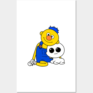 dhmis - yellow guy and yippee creature Posters and Art